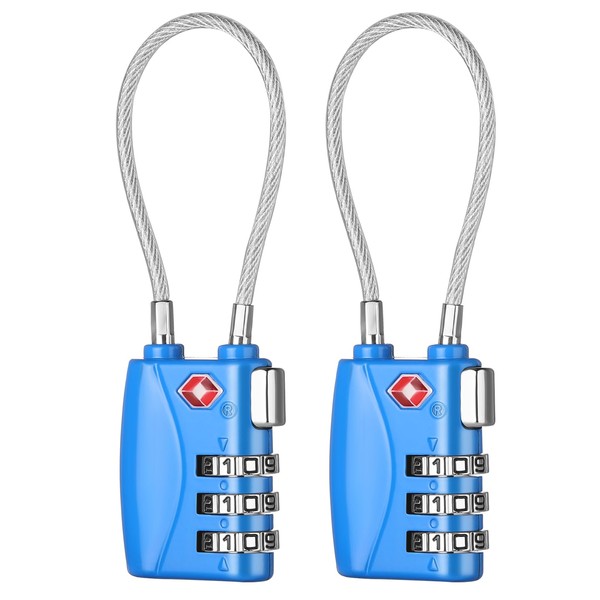 ZHEGE Travel Lock TSA Approved, Cable Travel Lock, 3 Digit