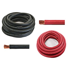 WNI 8 Gauge 5 Feet Black 5 Feet Red 8 AWG Ultra Flexible Welding Battery Copper Cable Wire - Made In The USA - Car, Inverter, RV, Solar