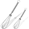 Anaeat Mini Wire Whisks, Set of 2 Portable Stainless Steel