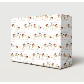 4 Sheets 4 Tags Engaged In 2025 Floral Numbers Wrapping Paper Classy And Beautiful Happy Engagement You're Engaged Giftwrap