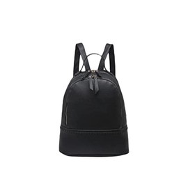 JEN & CO. Backpack Purse for Women Purse Backpack - Small Mini Marty 2 Compartment Backpack w/Stitch Detail, Black (BP1985-BK)