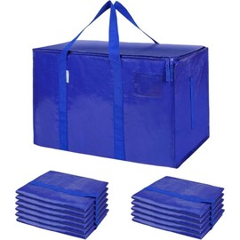Extra Large Moving Bags with Zippers – Heavy-Duty Storage Totes with Reinforced Handles & Water-Resistant Base – Foldable Space-Saving Design for Moving, Storage, or Laundry - Size: 16 Pack