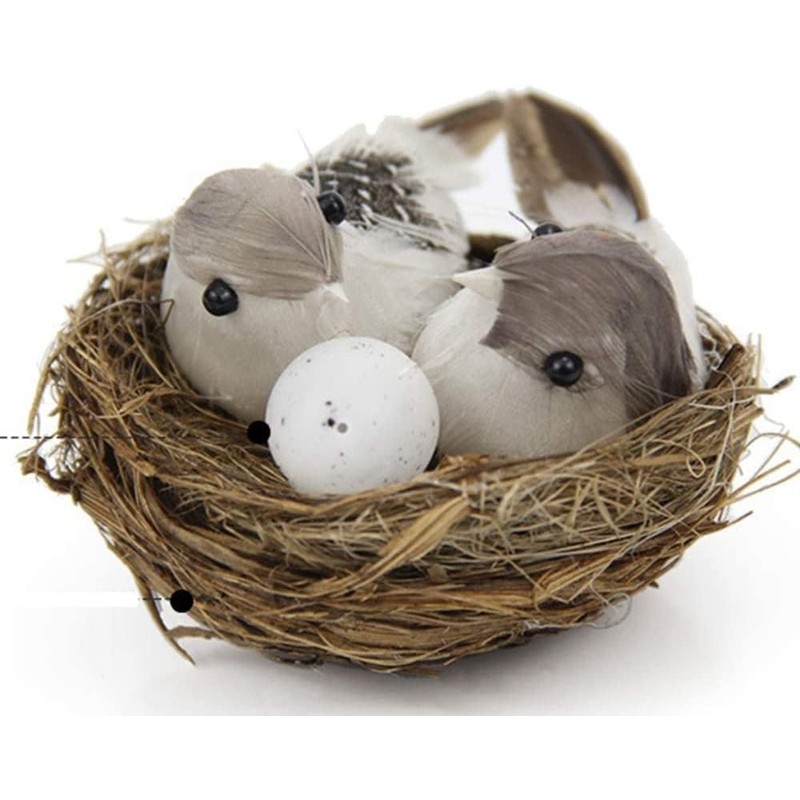 GOUDOGEDC 2 Set Simulation Bird Nest with Bird and Eggs