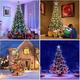 AMIPEPE Christmas Tree Lights, 400LED Christmas String Lights with Ring for Tree, 6.6FT x 16 Lines Fairy Lights with 8 Modes for Indoor Outdoor Xmas Tree Decor, Multicolored