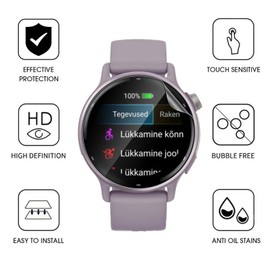 KZIOACSH Screen Protector for Garmin Vivoactive 5, 3 Pack Flexible TPU Full Coverage 3D Curved Edge Elastic Screen Protector Cover HD Clear Anti-Scratch Film Anti-Fingerprint Screen Protector Cover