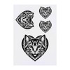 4 x 'Heart Shaped Cat Face' Temporary Tattoos - Water