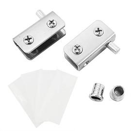 Alamic Glass Door Pivot Hinge for Free Swinging Glass Doors, 40x20x13mm Stainless Steel (Pair)