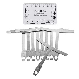 Alnicov 9 Pieces Understring Radius Gauge and String Stop Ruler for Adjusting Guitar and Bass Setup Bridge Saddle