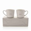 Amore Set of 2 Stoneware White Mugs - Mrs &