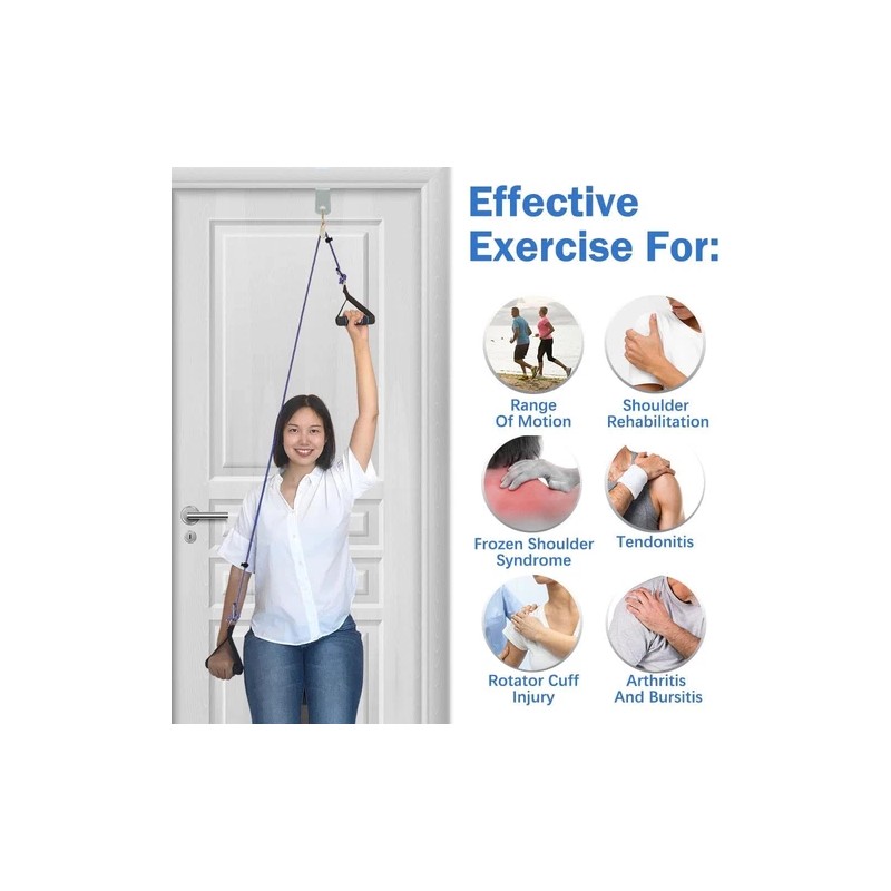 Phantawell Shoulder Pulley for Physical Therapy, Pulleys Metal Bracket, Blue