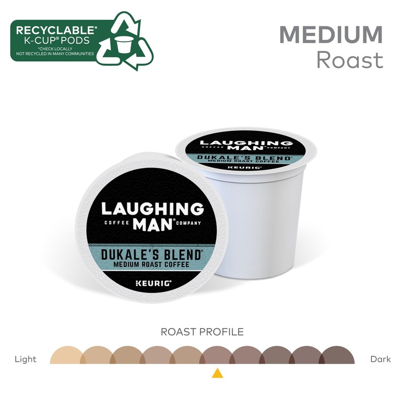 Laughing Man Dukale's Blend Keurig Recyclable K-Cup Coffee Pods, Medium