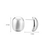 Rectangle Chunky Big Stud Earrings for Women 925 Sterling Silver