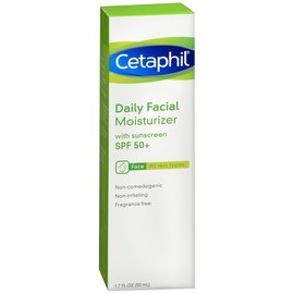 Cetaphil Daily Facial Moisturizer SPF 50+ Dry To Normal, Sensitive Skin 1.7 OZ