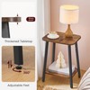 MAHANCRIS Side Table, Small Rectangular End Table with Storage Shelf,