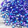 LIMAOLLY 400 PCS Acrylic Heart Shape Beads AB Colors Heart