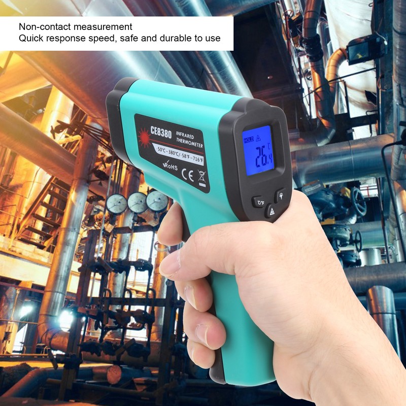CE8380 Infrared Thermometer Digital Non Contact Industrial Temperature Meter -50℃-380℃