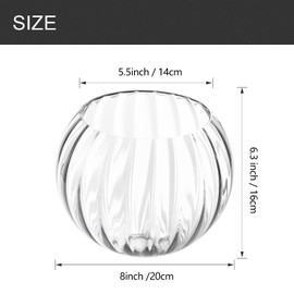 Clear Glass Shade,Replacement Globe & Cover for Lighting Fixture, 8" Diameter, Replacement with 1.65 Inch Fitter for Wall Lamps Chandeliers or Ceiling Light (8Inch - Clear Glass)