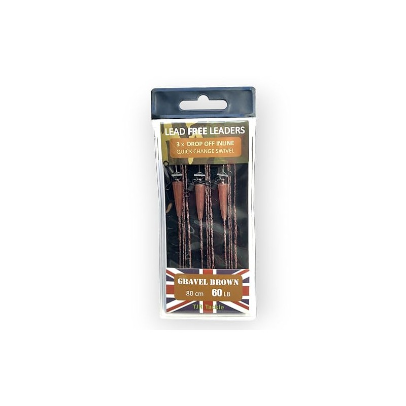 TJR Tackle Carp Leaders Solid Bag Lead Free Drop Off