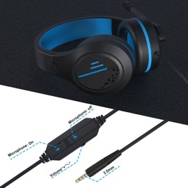Gaming Headset with Microphone Wired Headset with Active Noise Canceling Microphone, 3.5mm Audio Jack Stereo Headphone