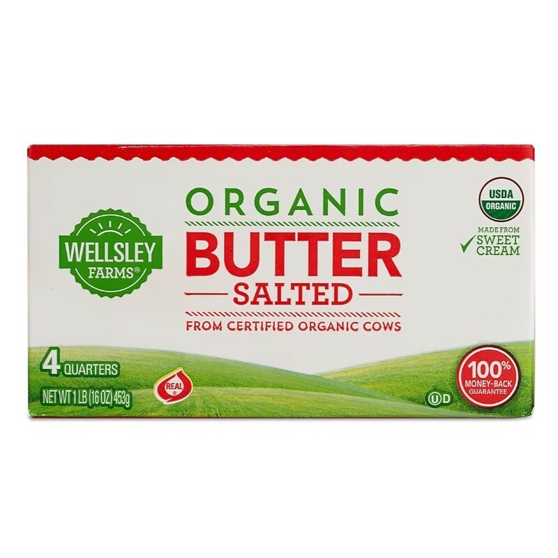 Wellsley Farms Organic Salted Butter, 2 pk./1 lb.