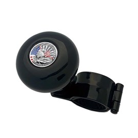 Tricktoppers Metal Heavy Duty Universal Gloss Black Aluminum Steering Wheel Spinner Suicide Brody Knob For Hot Rod Customs Car Truck SUV Tractor Trailer Big Rig Boat EAGLE USA FLAG REMEMBER 9-11