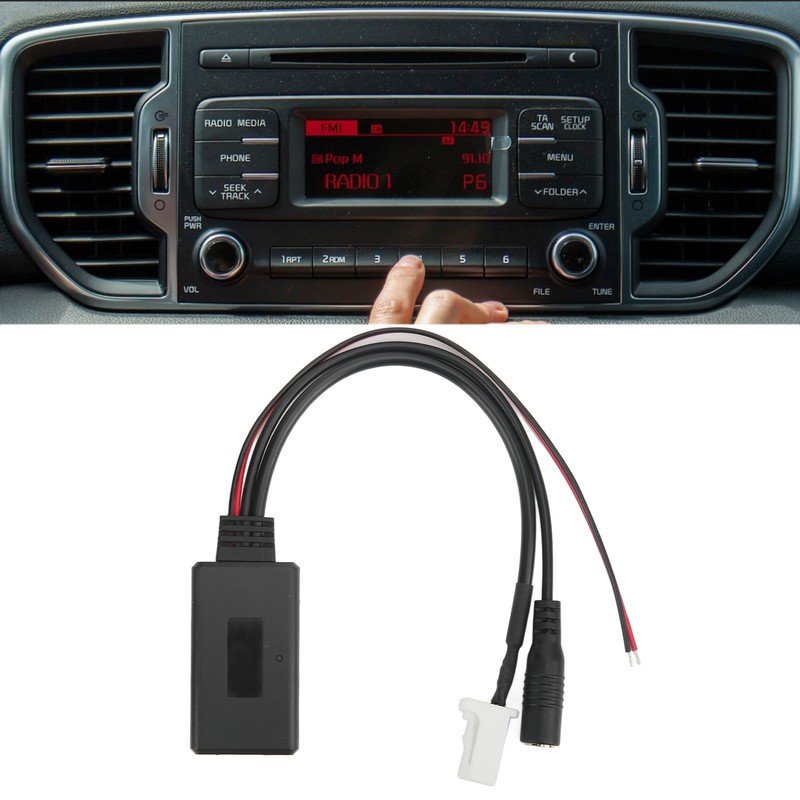 Car Bluetooth Audio Cable Adapter with Microphone Hands Free Replacement