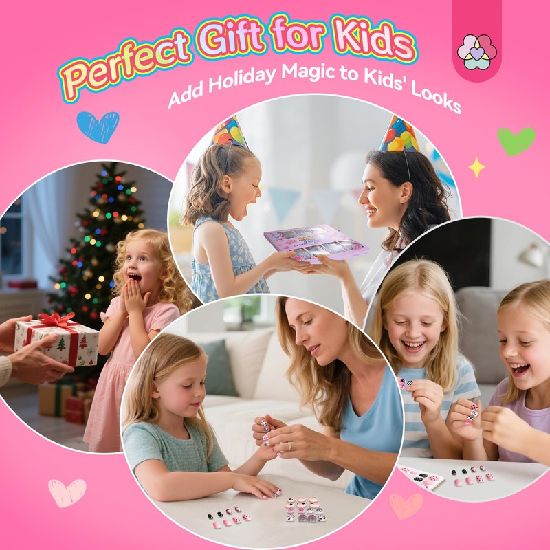 SAVILAND Children's Press On Nails - 7 Pack Children's Nails