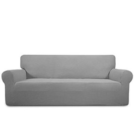 PureFit Stretch Oversized Sofa Slipcover â Spandex Jacquard Non Slip Soft Couch Sofa Cover, Washable Furniture Protector with Non Skid Foam and Elastic Bottom for Kids (Oversized Sofa, Light Gray)