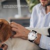 Men Quartz Watch Double Calendar Accurate Time PU Leather Strap