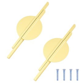 INCREWAY Brushed Gold Drawer Pulls, 2 Set Half Moon Drawer Pulls 128mm Hole to Hole Semi Circle Cabinet Pull Handles for Kitchen Cabinet Cupboard Dresser