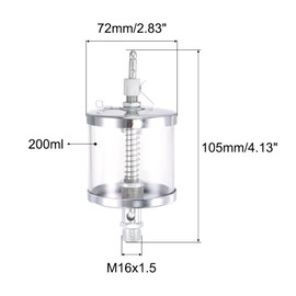 uxcell Needle Valve Type Oil Cup M16x1.5 Thread 200ml Sight Gravity Drip Feed Oiler