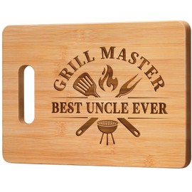 Gleevara Uncle Gifts, Uncle Christmas Gifts, Bamboo Chopping Board Best Uncle Gifts, Gift for Uncle from Niece or Nephew on Birthday Fathers Day