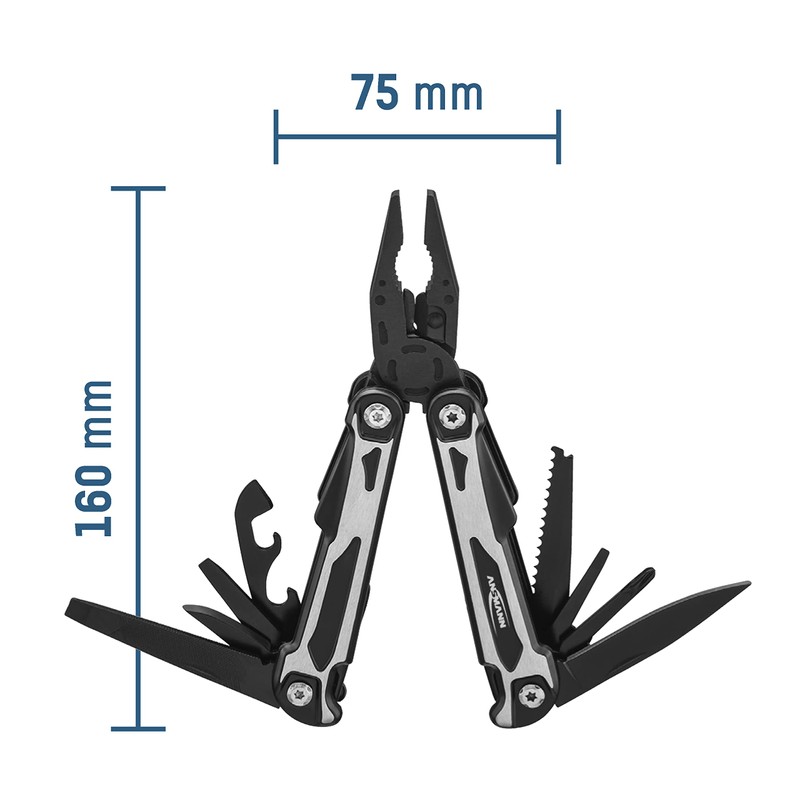 Ansmann Multitool 14-in-1 1900-0112 Multitool Number of Functions 14 Black