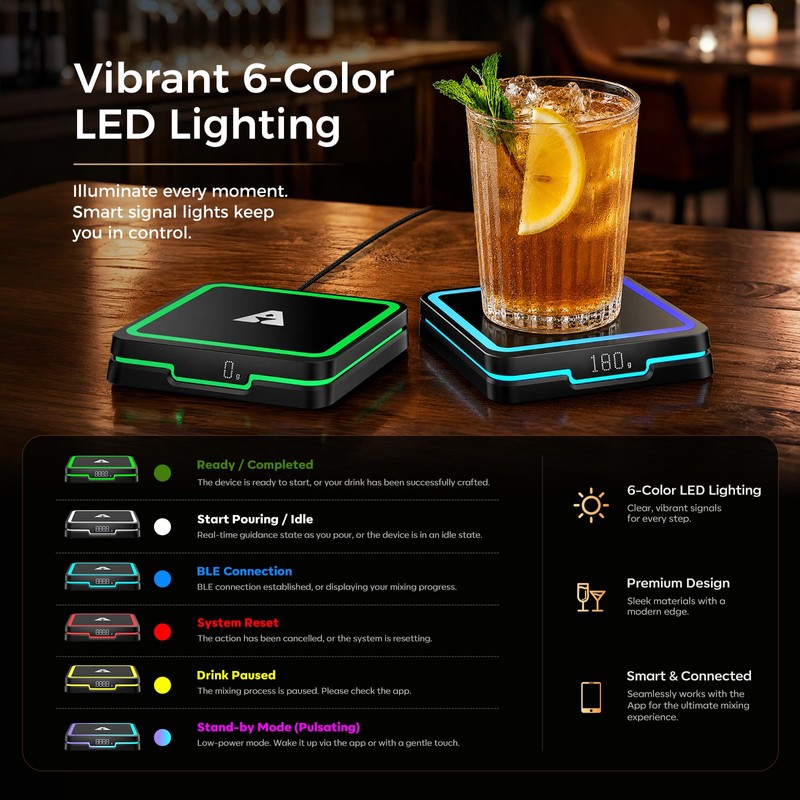 KAVAZ Smart Cocktail Maker – LED Guided Cocktail Mixing Device