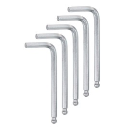 sourcing map 5pcs Ball End Hex Key Wrench 5mm L-Shape Hexagon Metric Wrenches Chrome Vanadium Steel Repairing Tool for Home Repair