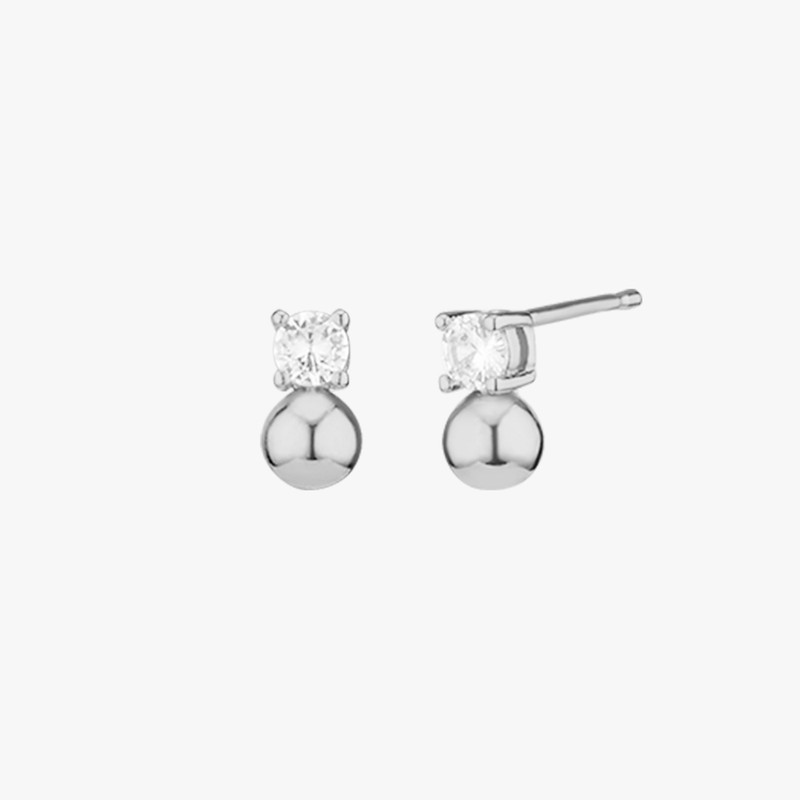 Gold&Deer 14K Goldfield Mini Cubic Ball Point Earrings Rose Gold