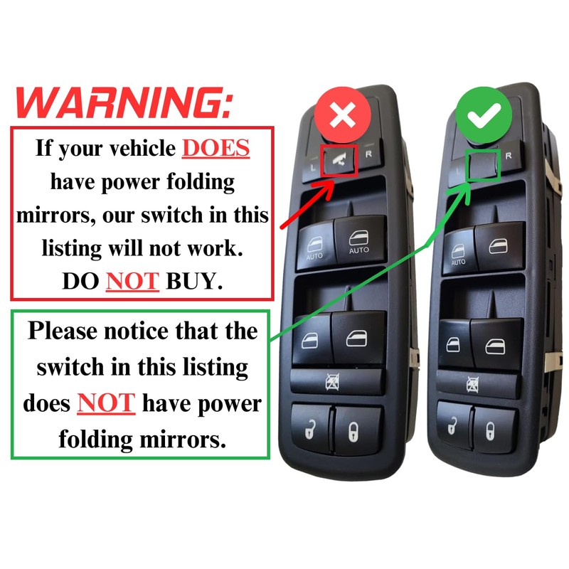 SWITCHDOCTOR Window Master Switch for 2017-2022 Jeep Cherokee, 2018-2021 Pacifica,