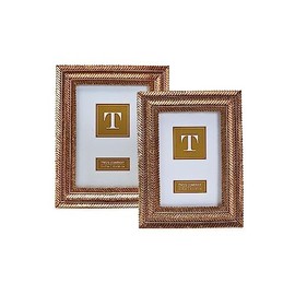 Two's Company Gold Fern Set of 2 Photo Frame Includes 2 Sizes