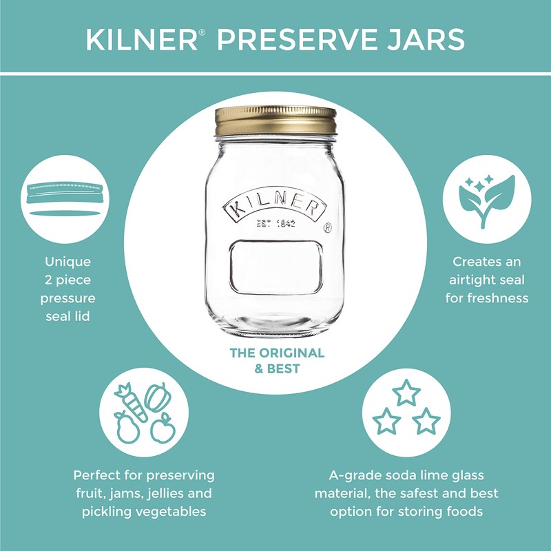 Kilner Genuine Preserve Jar, 250ml, Transparent 01600