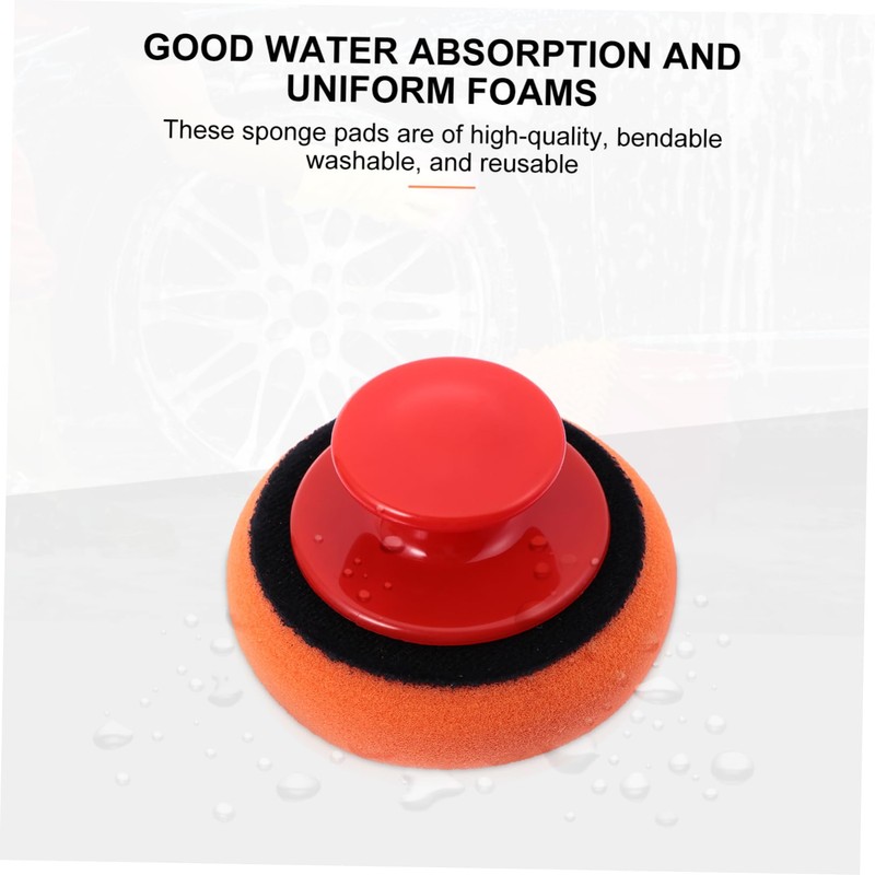 ULTECHNOVO 2sets Car Polishing Sponge Pads Washable Waxing Sponge Pads