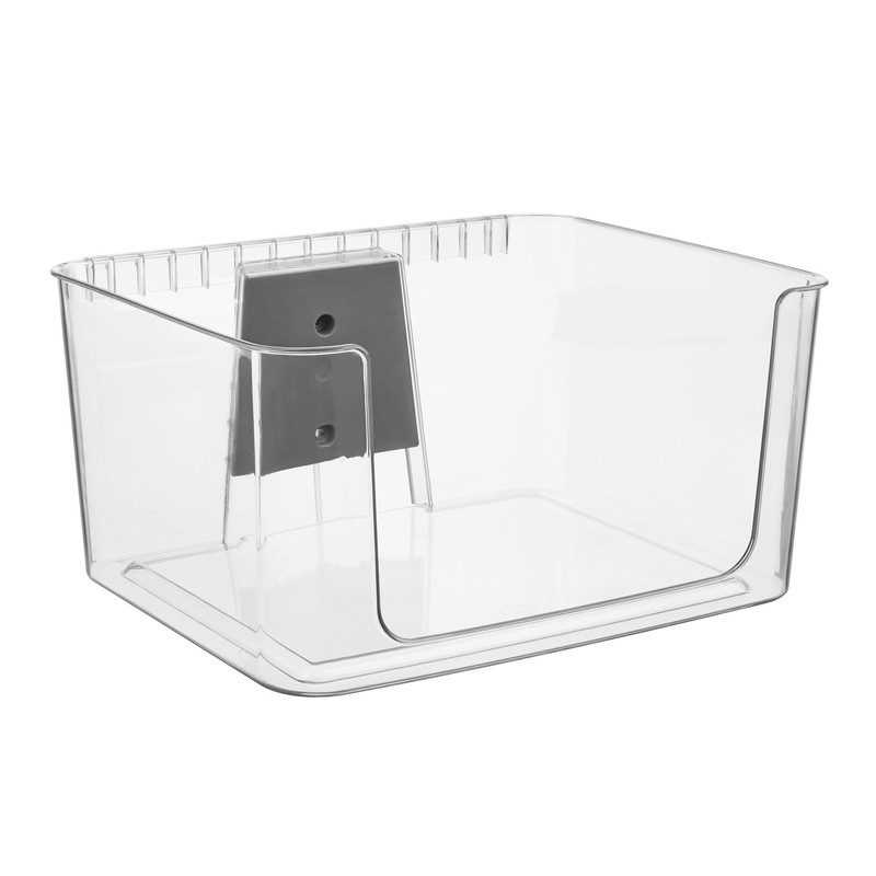 iDesign Large Wallspace Open-Front Bin and Bracket - Wall-Mounted Storage
