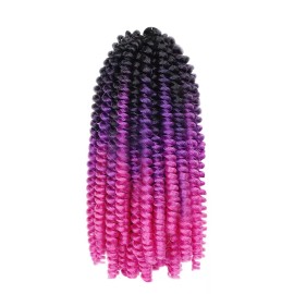 Unbranded Spring Twist Crochet Braids Bomb Twist Crochet Hair Ombre 8" Color C11