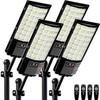 4-Pack Solar Street Lights, Outdoor LED Flood Light with Dual
