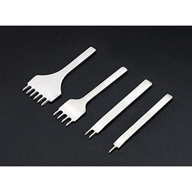 Leather Craft Hole Punches POWERTOOL 3MM 1/2/4/6 Prong Leather Craft Tools Kit DIY Stitching Tool for DIY and Crafts (Pack of 4)