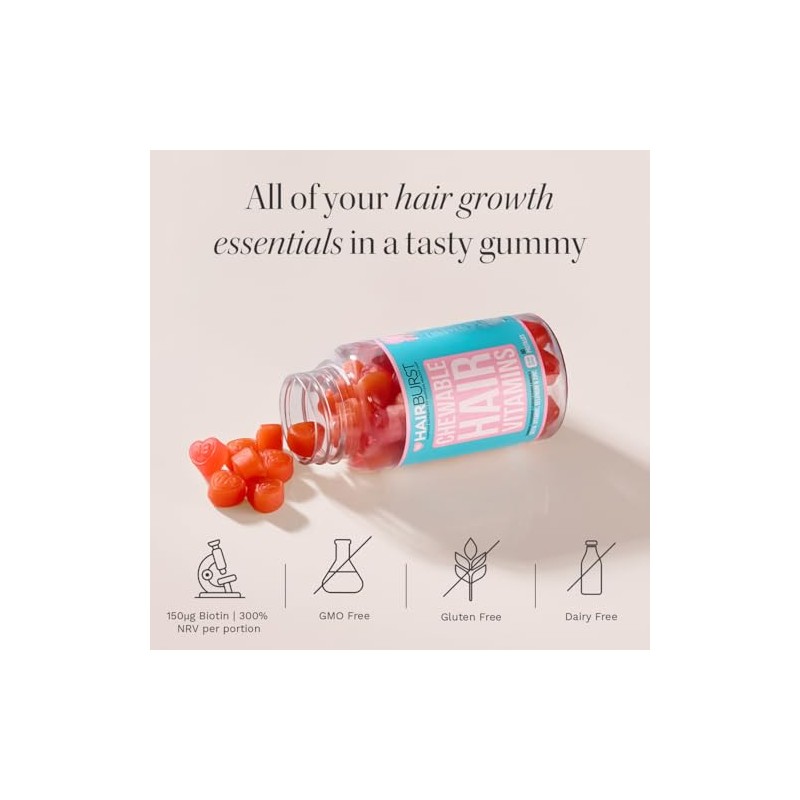 HAIR BURST Hair Growth Biotin Gummies - Daily Vitamins -