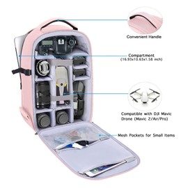 MOSISO Camera Backpack, DSLR/SLR/Mirrorless Photography Camera Bag 15-16 inch Waterproof Hardshell Case with Tripod Holder&Laptop Compartment Compatible with Canon/Nikon/Sony, Pink