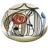 Domed Glass Paperweight - Mackintosh Rose Window Design