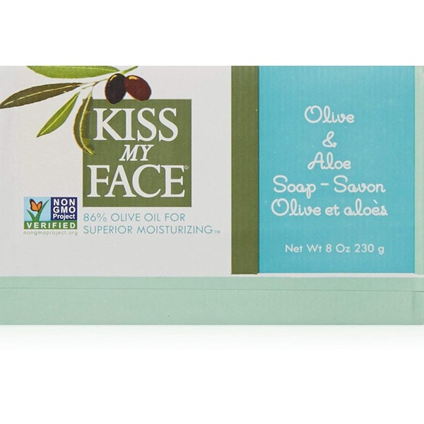 Pack of 2 x Kiss My Face Bar Soap Olive and Aloe - 8 oz
