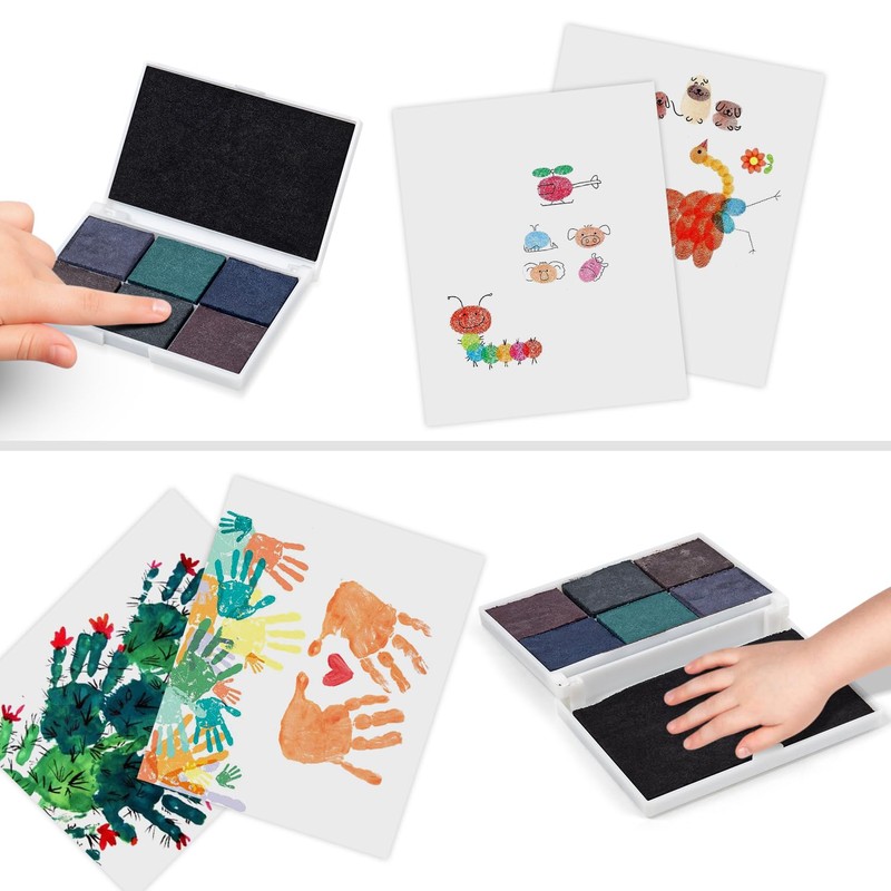 Ink Pad, 7 Colors Fingerprint Stamp Pad for Rubber Stamp