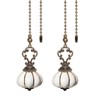 2pcs Ceiling Fan Pull Chain Ornaments White Ceramic Pumpkin Fan